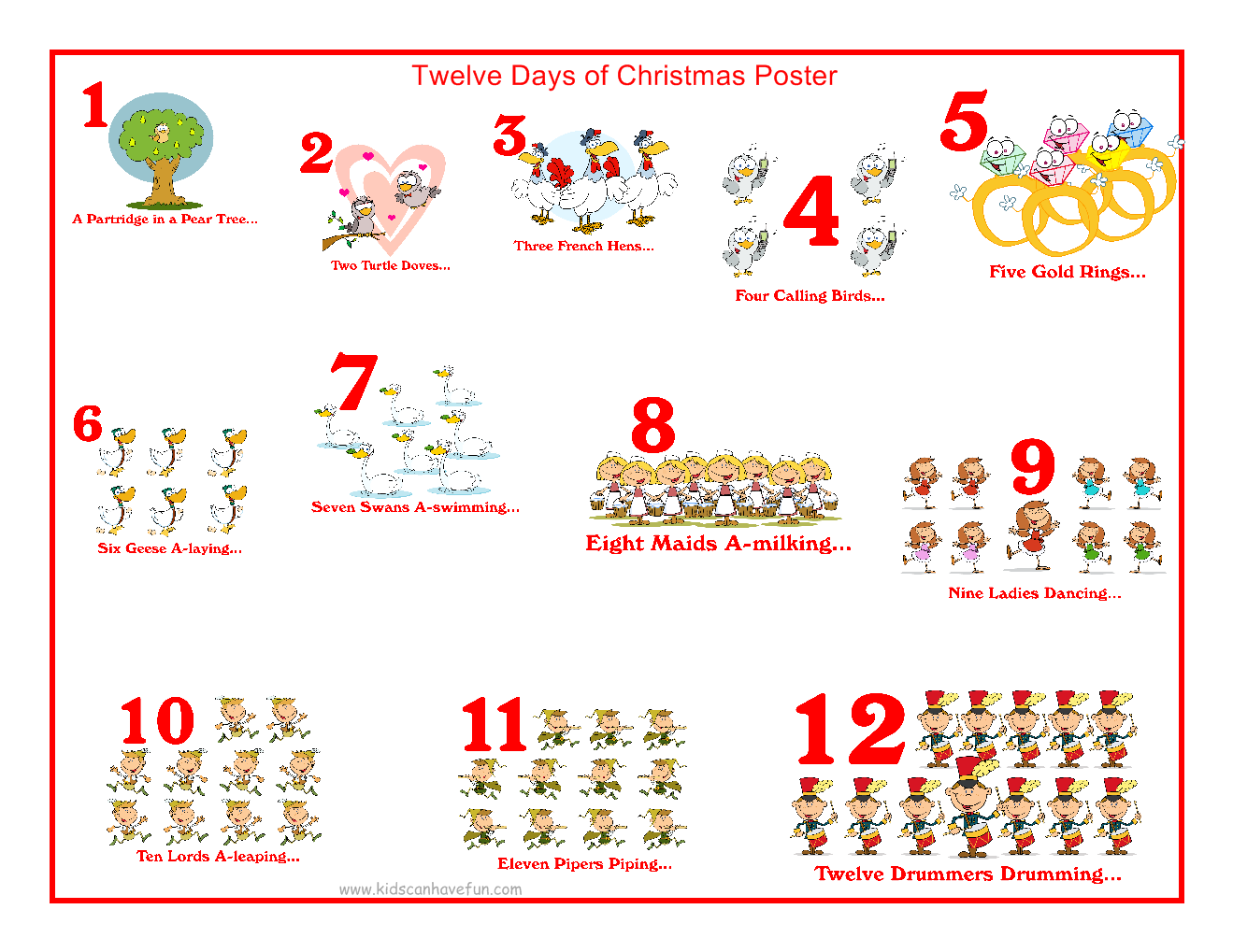 What Are The 12 Days Of Christmas In The Song - Printable Online